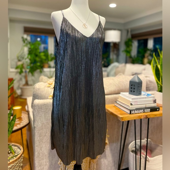 BNWT Silver & Black Shimmery Cocktail Dress - Picture 1 of 10